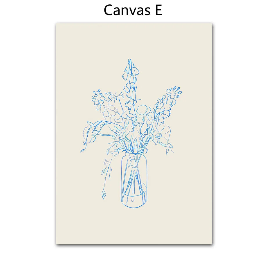 Pintura abstrata da lona da linha para a decoração da sala, cartaz nórdico, retratos da parede, menina, Nu, limão, vaso, geometria, impressões artísticas