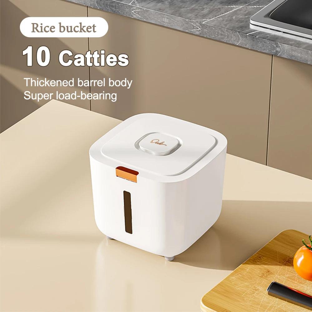 Caixa de arroz à prova de umidade à prova de insetos, jarra selada de grãos, recipiente de cozinha 5/10kg, armazenamento de cozinha, caixa de armazenamento com tampa
