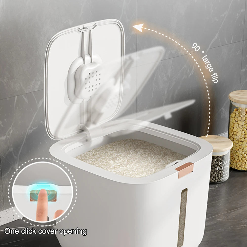Caixa de arroz à prova de umidade à prova de insetos, jarra selada de grãos, recipiente de cozinha 5/10kg, armazenamento de cozinha, caixa de armazenamento com tampa