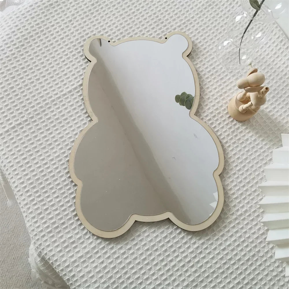 Coelho urso em forma de espelho acrílico ornamentos dos desenhos animados artesanato foto adereços bebê crianças quarto nordic decoração casa
