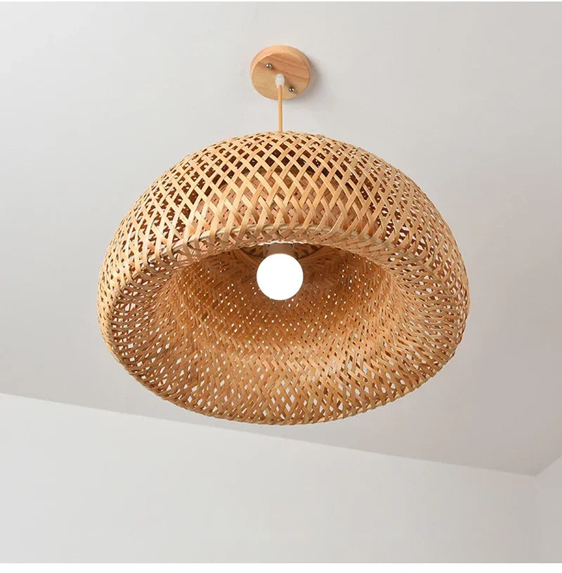 2025 mais novo pingente de bambu lâmpadas luzes teto rattan vime lustre mão malha trança suspensa casa jantar trançado decoração quente