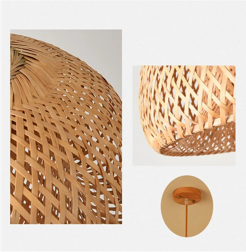 2025 mais novo pingente de bambu lâmpadas luzes teto rattan vime lustre mão malha trança suspensa casa jantar trançado decoração quente