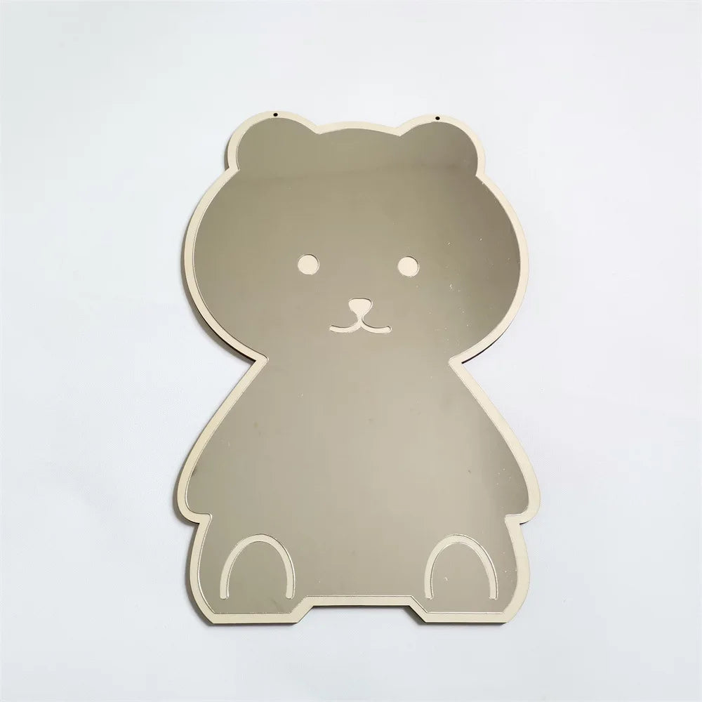Coelho urso em forma de espelho acrílico ornamentos dos desenhos animados artesanato foto adereços bebê crianças quarto nordic decoração casa
