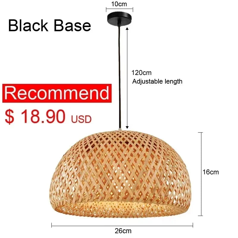 2025 mais novo pingente de bambu lâmpadas luzes teto rattan vime lustre mão malha trança suspensa casa jantar trançado decoração quente