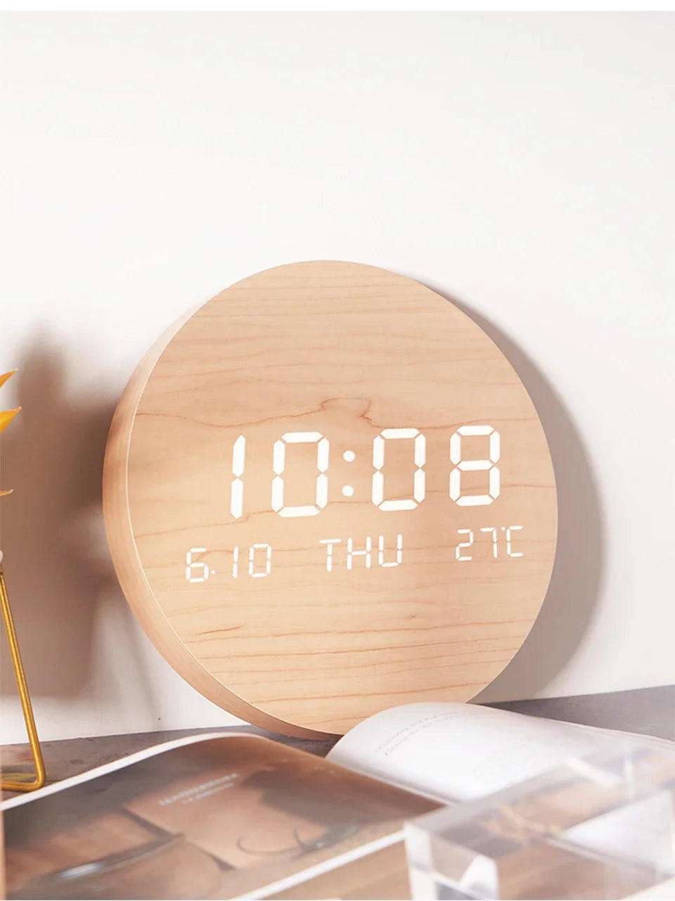 Relógio de parede digital led temperatura data hora multi-função display sala de estar casa quarto relógio silencioso moda relógio de parede