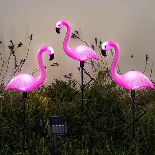 1pc/3pcs flamingo solar luzes do jardim à prova dwindproof água e à prova de vento luzes decorativas festa festiva decoração atmosfera luzes