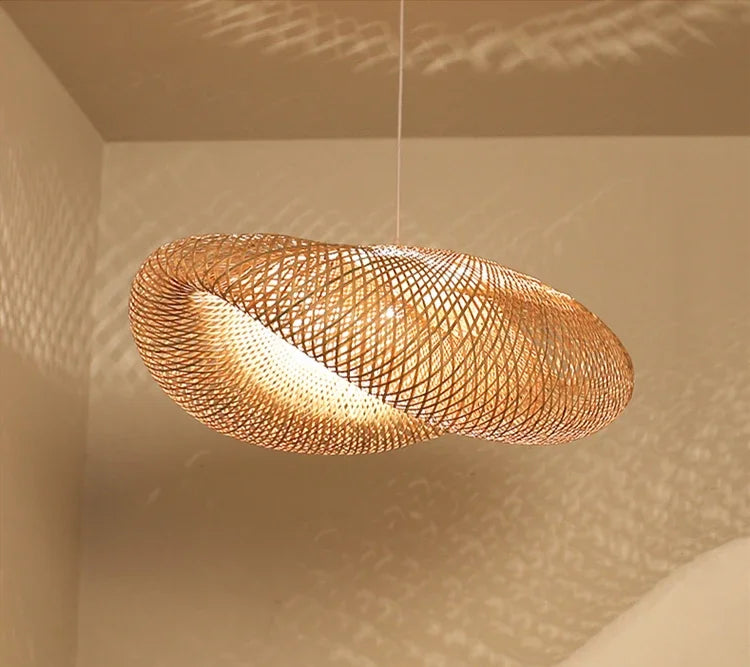 2025 mais novo pingente de bambu lâmpadas luzes teto rattan vime lustre mão malha trança suspensa casa jantar trançado decoração quente