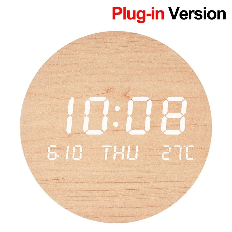Relógio de parede digital led temperatura data hora multi-função display sala de estar casa quarto relógio silencioso moda relógio de parede