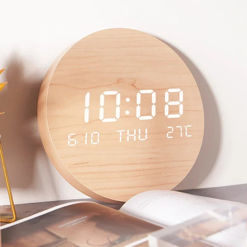 Relógio de parede digital led temperatura data hora multi-função display sala de estar casa quarto relógio silencioso moda relógio de parede