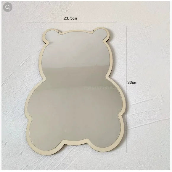 Coelho urso em forma de espelho acrílico ornamentos dos desenhos animados artesanato foto adereços bebê crianças quarto nordic decoração casa