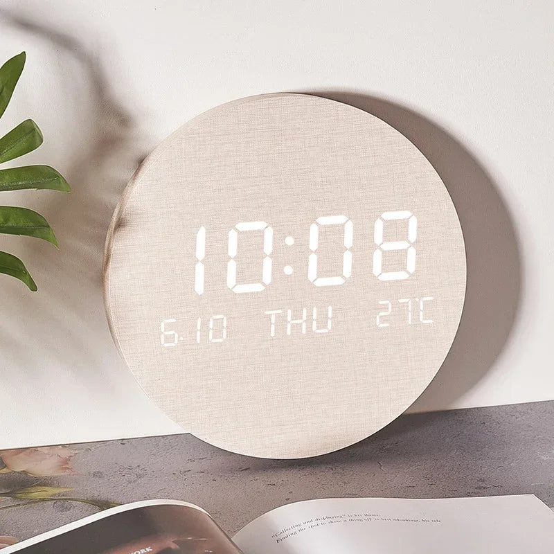 Relógio de parede digital led temperatura data hora multi-função display sala de estar casa quarto relógio silencioso moda relógio de parede