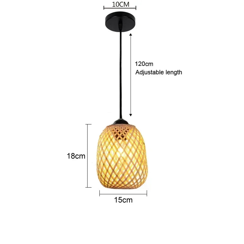 2025 mais novo pingente de bambu lâmpadas luzes teto rattan vime lustre mão malha trança suspensa casa jantar trançado decoração quente