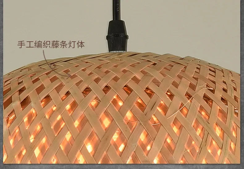 2025 mais novo pingente de bambu lâmpadas luzes teto rattan vime lustre mão malha trança suspensa casa jantar trançado decoração quente