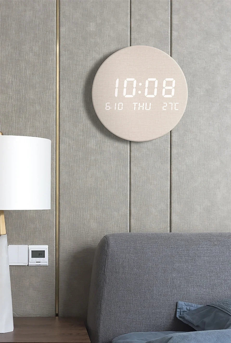 Relógio de parede digital led temperatura data hora multi-função display sala de estar casa quarto relógio silencioso moda relógio de parede