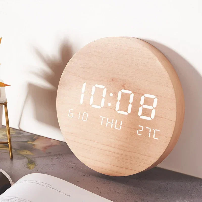 Relógio de parede digital led temperatura data hora multi-função display sala de estar casa quarto relógio silencioso moda relógio de parede