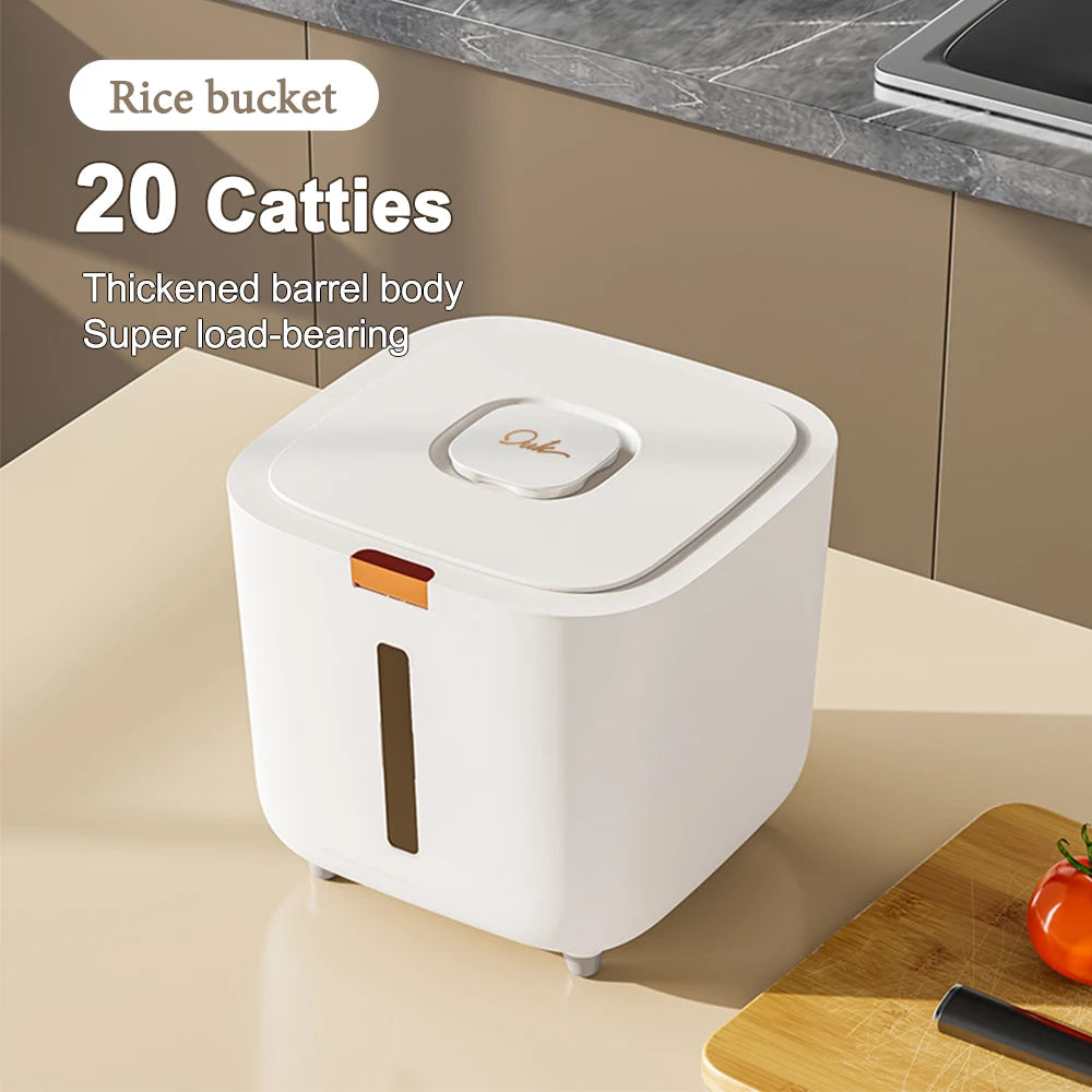Caixa de arroz à prova de umidade à prova de insetos, jarra selada de grãos, recipiente de cozinha 5/10kg, armazenamento de cozinha, caixa de armazenamento com tampa