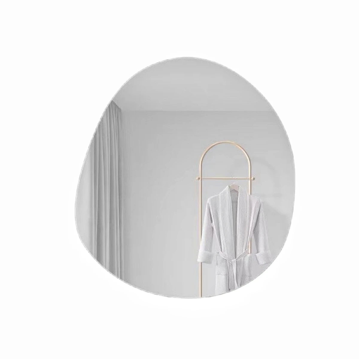Espelho acrílico irregular para banheiro, vários tamanhos, formato de nuvem inquebrável, espelho de parede, adesivos acrílicos, decoração de sala de estar