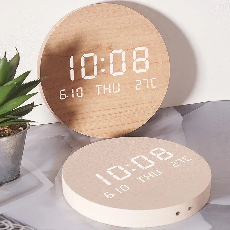 Relógio de parede digital led temperatura data hora multi-função display sala de estar casa quarto relógio silencioso moda relógio de parede