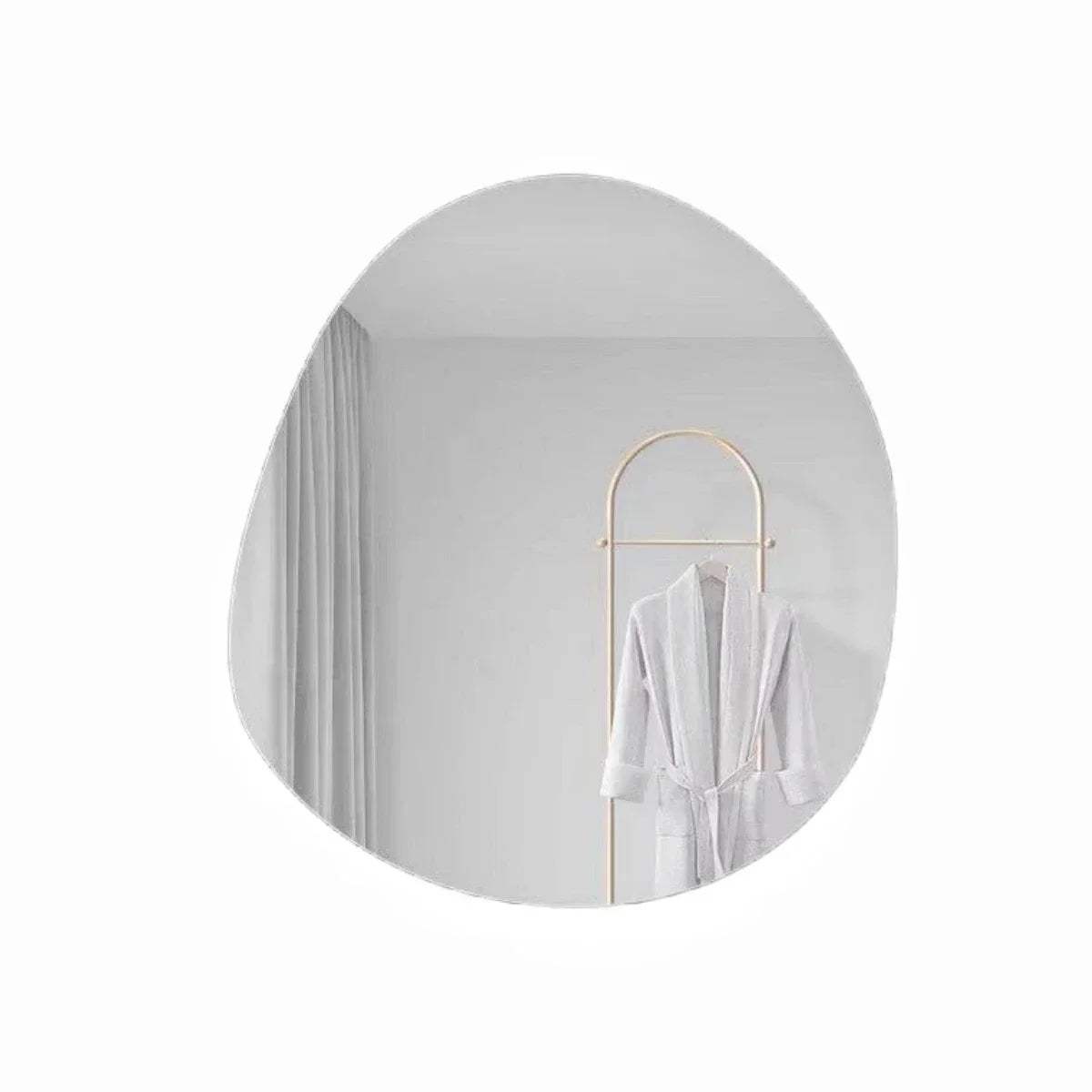 Espelho acrílico irregular para banheiro, vários tamanhos, formato de nuvem inquebrável, espelho de parede, adesivos acrílicos, decoração de sala de estar