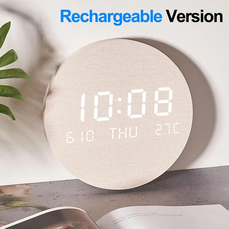 Relógio de parede digital led temperatura data hora multi-função display sala de estar casa quarto relógio silencioso moda relógio de parede