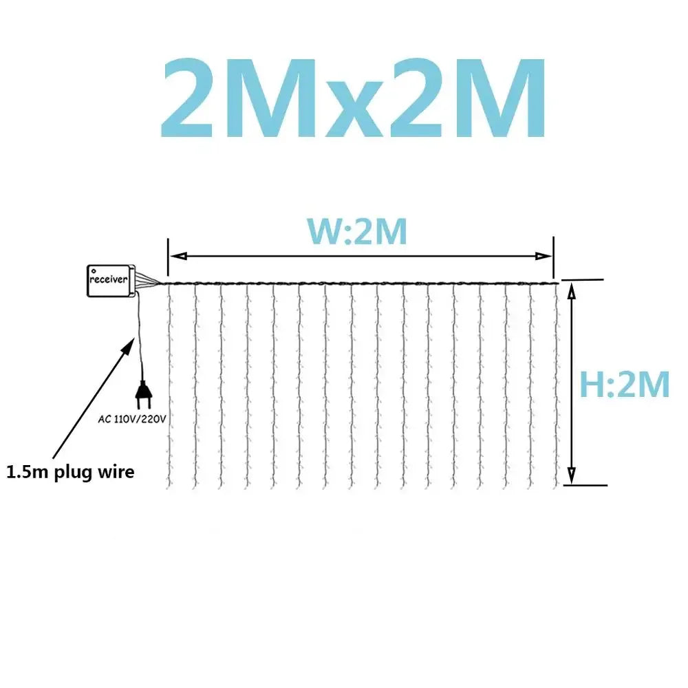 3x 3/6x3/10x3m led luzes da corda de sincelo luzes de fadas de natal guirlanda casa ao ar livre para casamento/festa/cortina/decoração de jardim