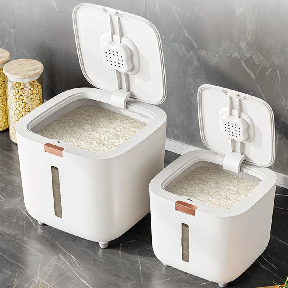 Caixa de arroz à prova de umidade à prova de insetos, jarra selada de grãos, recipiente de cozinha 5/10kg, armazenamento de cozinha, caixa de armazenamento com tampa