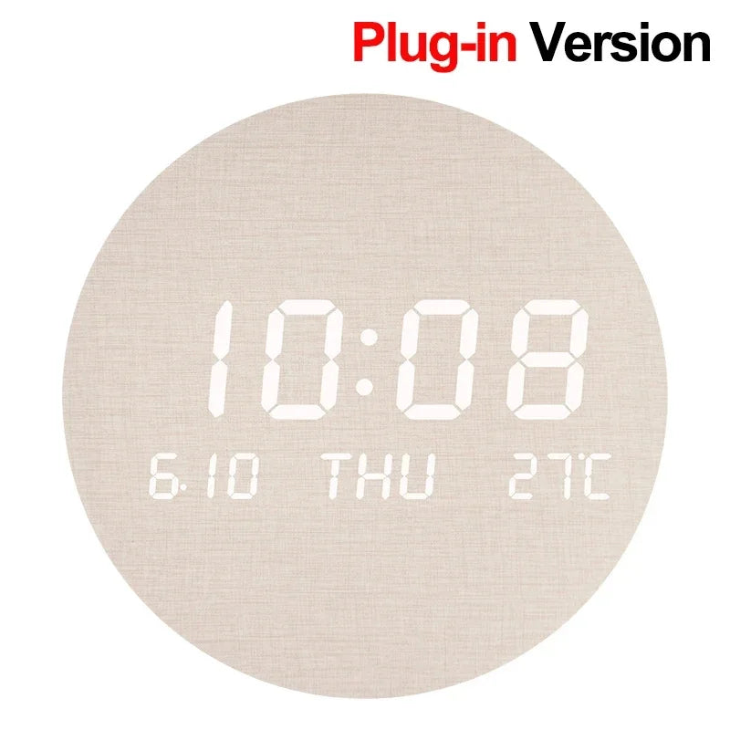 Relógio de parede digital led temperatura data hora multi-função display sala de estar casa quarto relógio silencioso moda relógio de parede