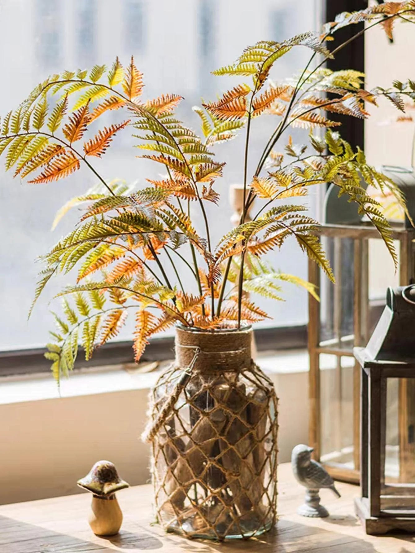 Mão tecido corda de cânhamo vaso de vidro flor seca decoração arte vaso de vidro nordic sala estar decoração mesa quarto boho decoração para casa